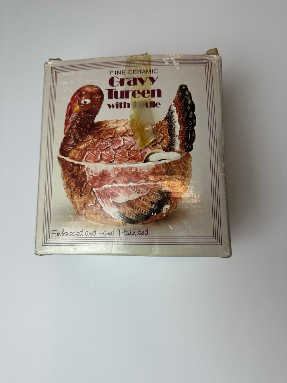 Vintage Turkey Gravy Tureen with Ladle — Original Box